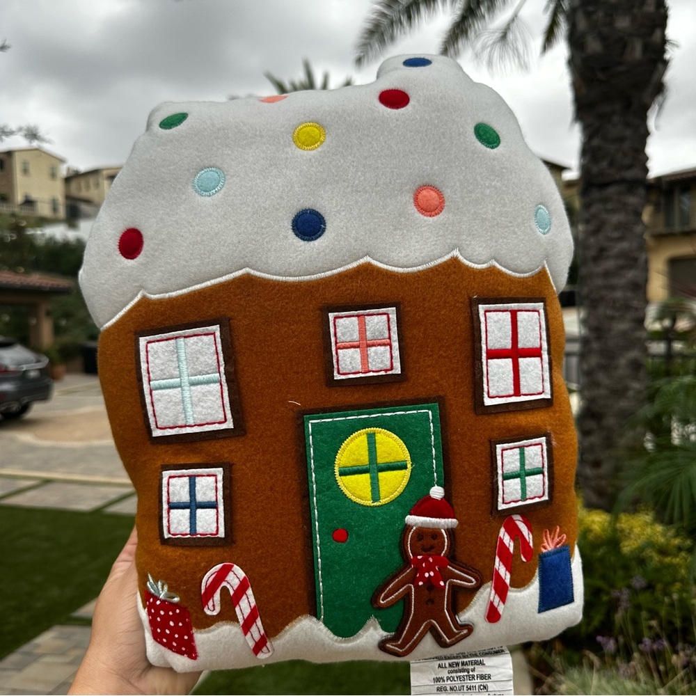 Target wondershop gingerbread house man Christmas pillow plush holiday plush